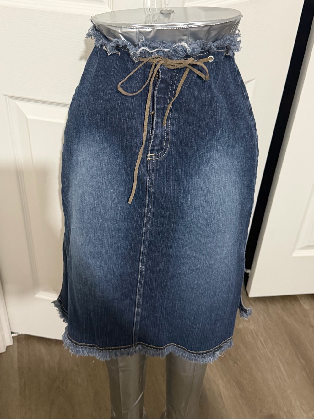 Limited Too Dark Blue Denim Skirt with Frayed Waist